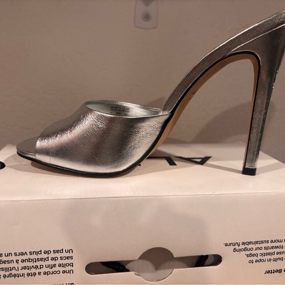 Aldo Marcelia Silver High Heel Mules 10 NIB - Picture 6 of 8